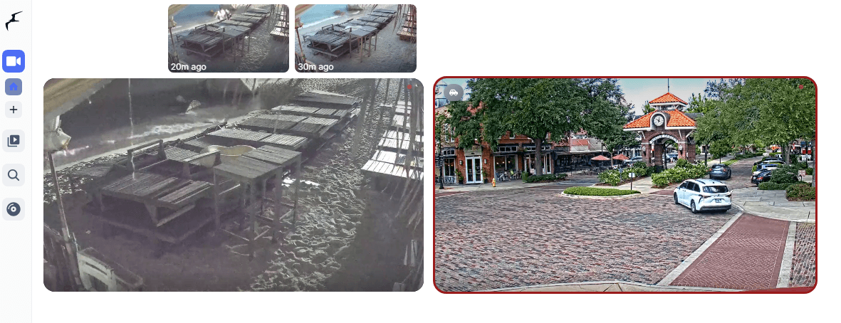 Example CCTV camera views and monitoring dashboard